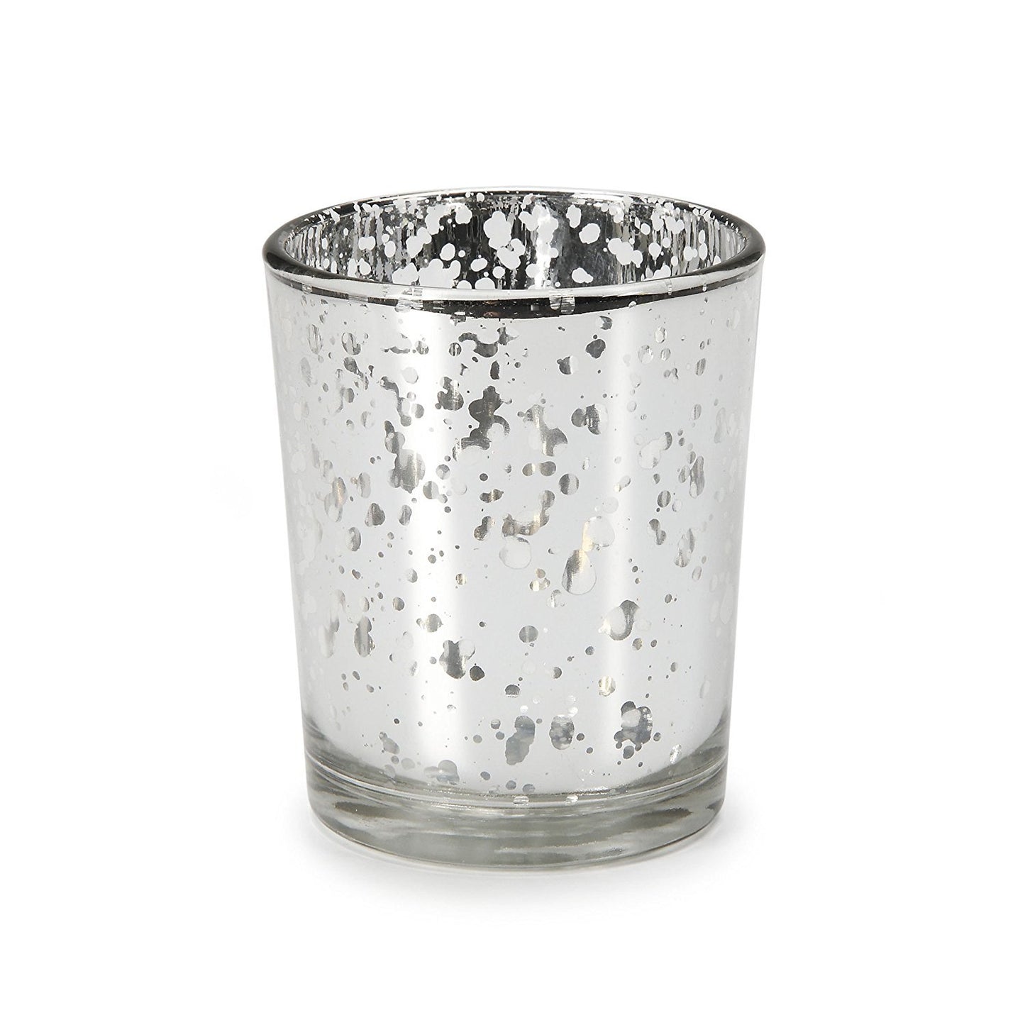 David Tutera Glass Votives Silver Spot Plating