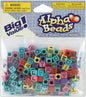 Alphabet Beads 6 mm Assorted Colors with Black Letters