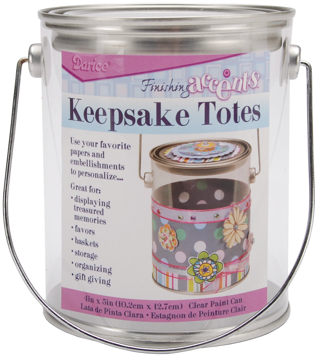 Keepsake Totes Paint Can with H and le 4 X 5 Inches