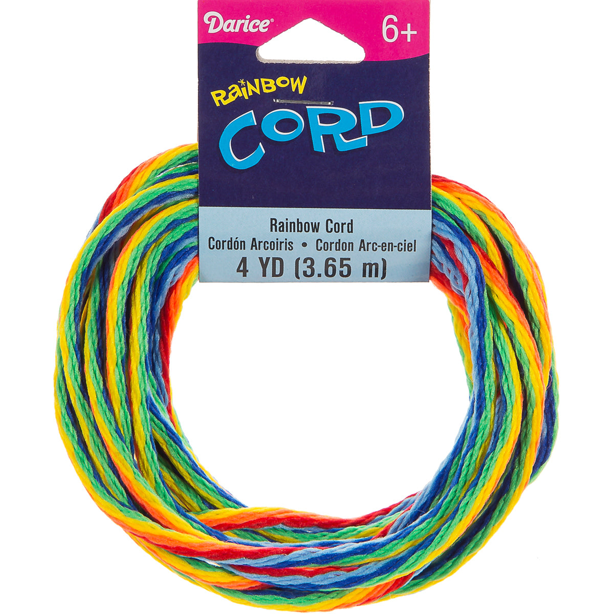 Kids Crafts Cord ? Rainbow Color ? 3 mm X 4 Yards