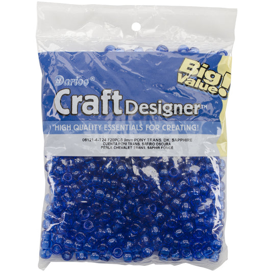 Pony Beads Dark Sapphire 6mm X 9mm?