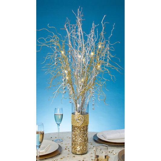 David Tutera Lighted Branch Spray 30 Inches gold