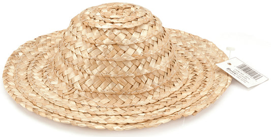 Round Top Straw Hat 8 Inches Natural