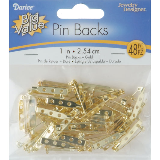 Pin Backs 1 Inch Gold