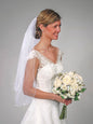 Curly Edge Veil With Comb Double Layer White 40 X 30 Inches