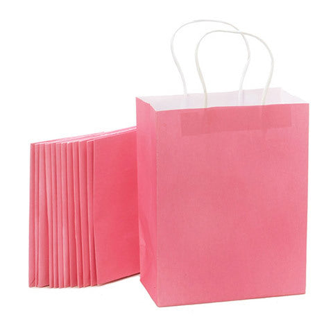 Paper Bag Medium Pink 4.25 X 8 X 10.25 Inches