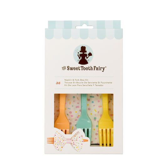 Sweet Tooth Fairy Napkin and Fork Bow Kit Assorted Colors