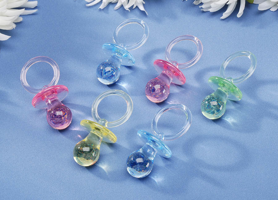 Pacifier Beads Plastic Assorted Colors