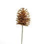 Christmas Floral Pine Cone Pick Gold with Gold Glitter Large