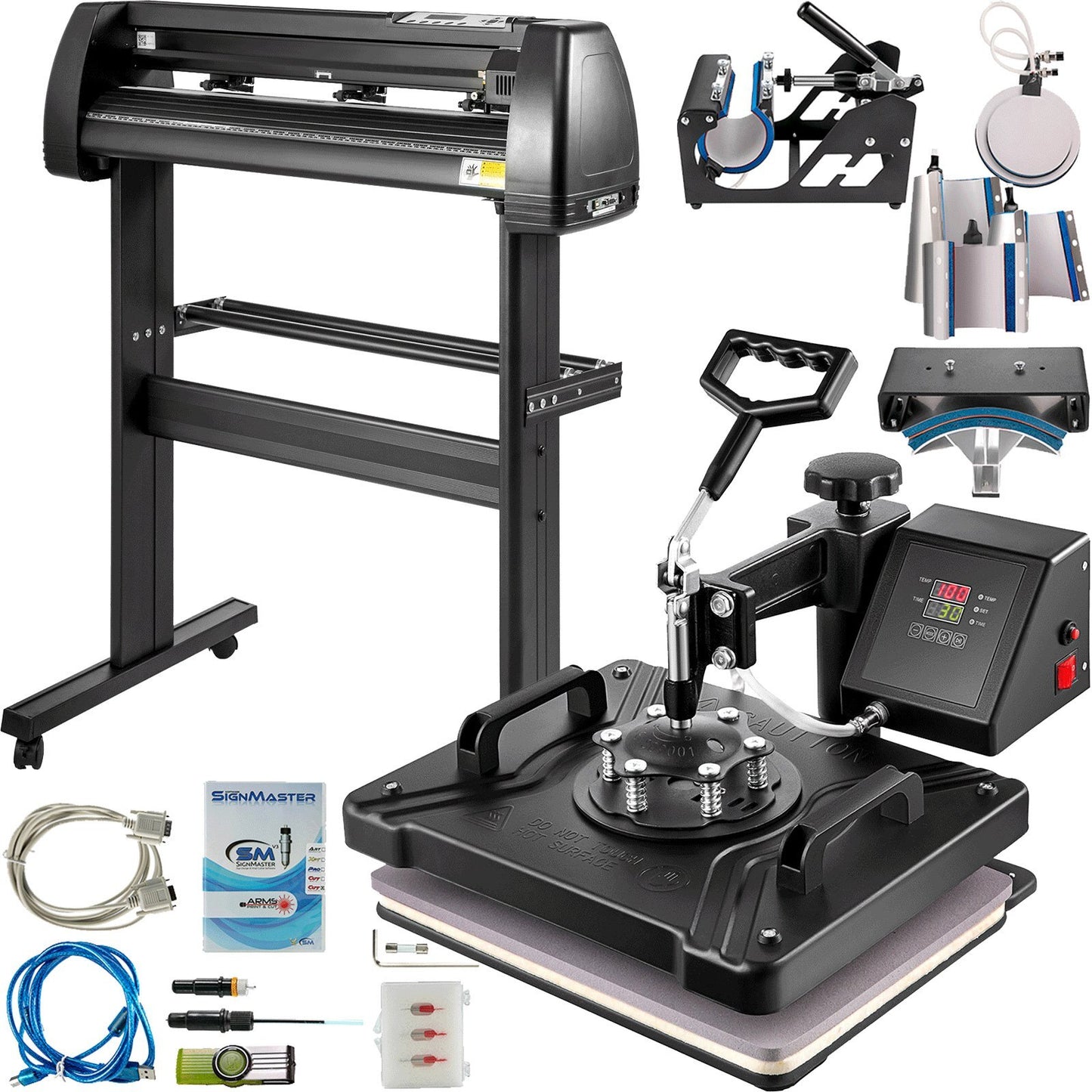 8 In 1 Heat Press 12"x15" Transfer Machine 28" Vinyl Cutter/plotter Cutting Diy