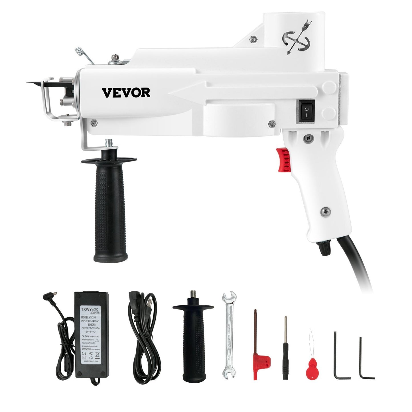 VEVOR Tufting Gun, Cut Pile Electric Carpet Weaving Flocking Machine, Rug Machines Starter Kit, 7-27 Stitches/sec High Speed Rug Making Tools, 4-25 mm Adjustable Height, 110V