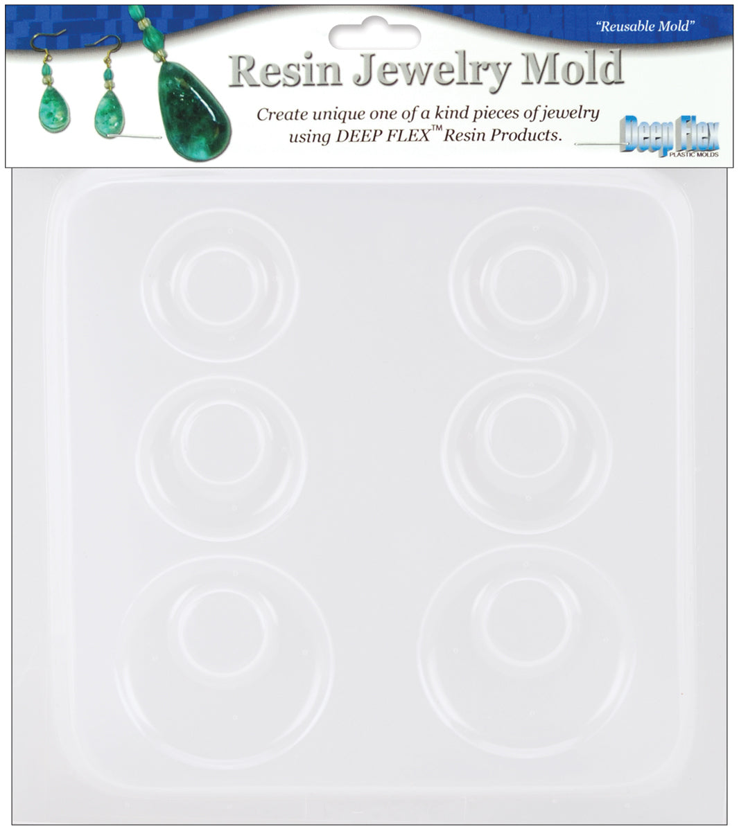 Resin Jewelry Reusable Plastic Earring Mold 6.5 X 7 Inches