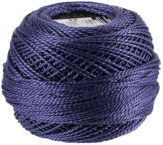 DMC Pearl Cotton Ball Size 8 87yd Dark Blueberry