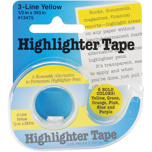 Lee Products Highlighter Tape .5 X393 inch Yellow inch