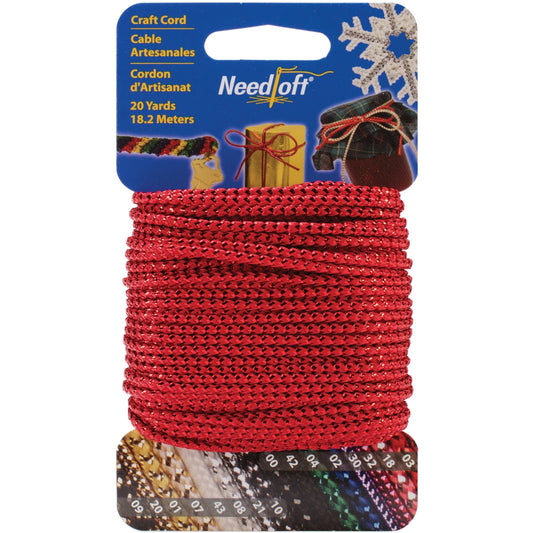 Cottage Mills Novelty Craft Cord 20yd Metallic Red