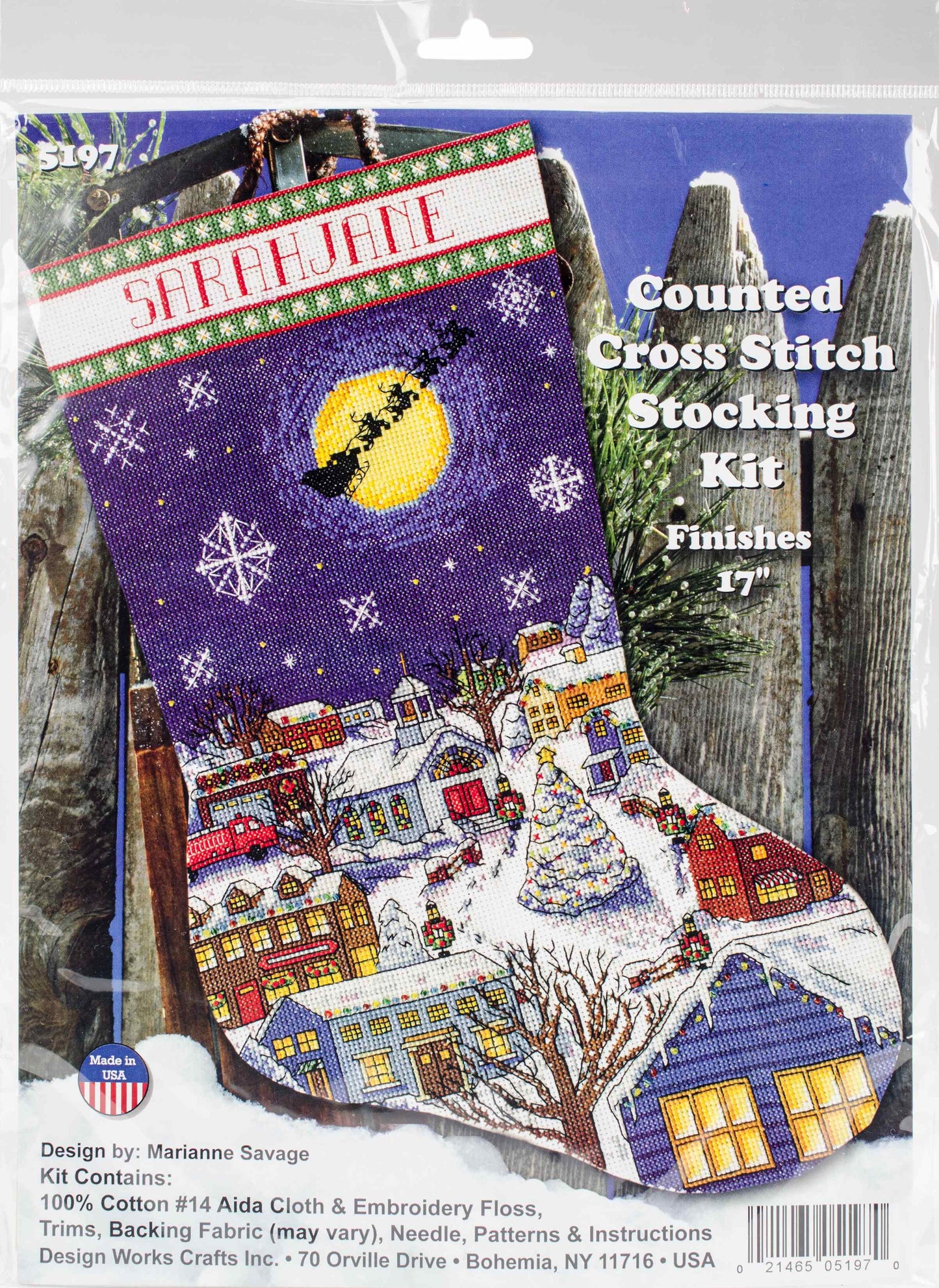 Design Works Counted Cross Stitch Stocking Kit 17inches LongChristmas Eve 14 Count