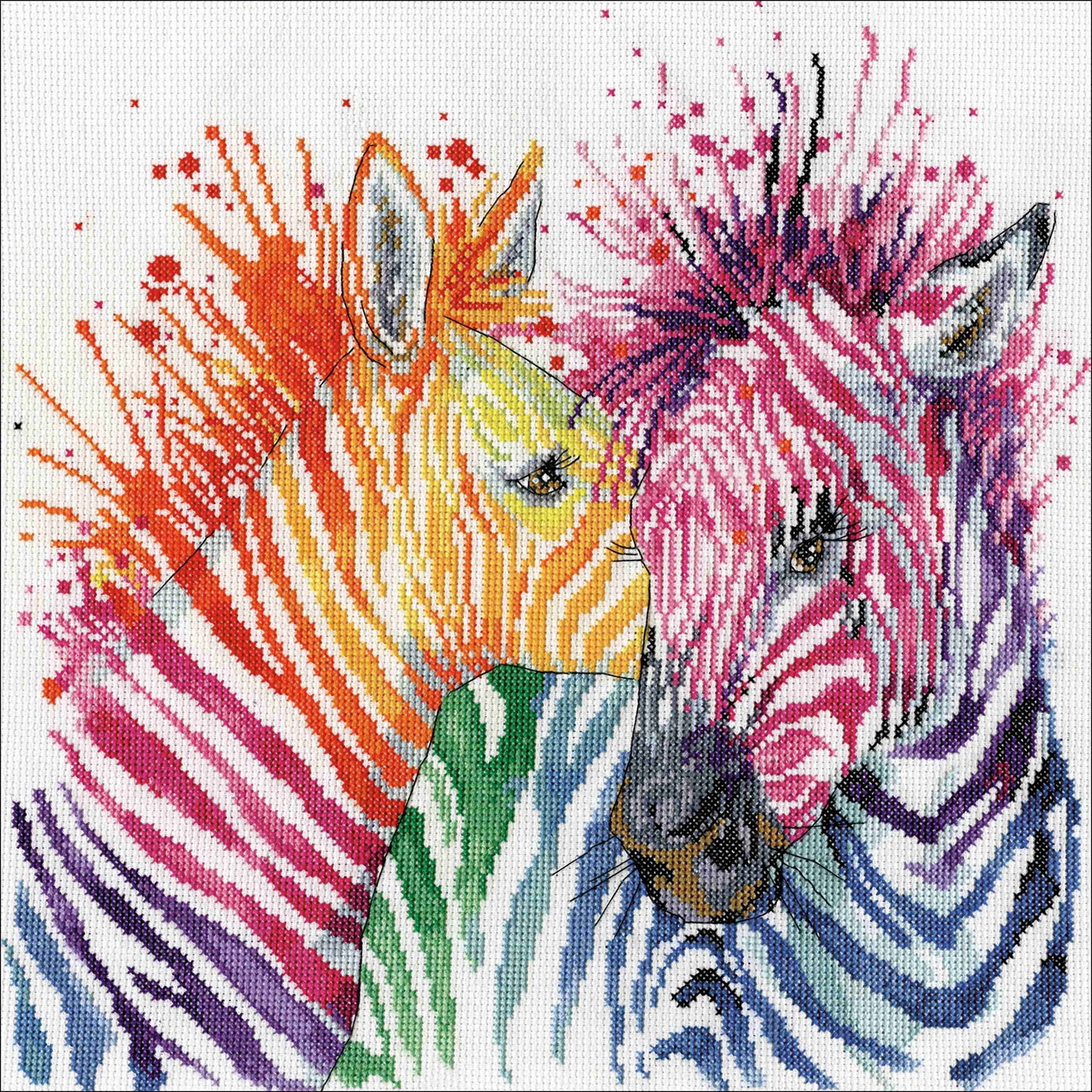 Design Works Counted Cross Stitch Kit 12inchesX12inchesColorful Zebras 14 Count