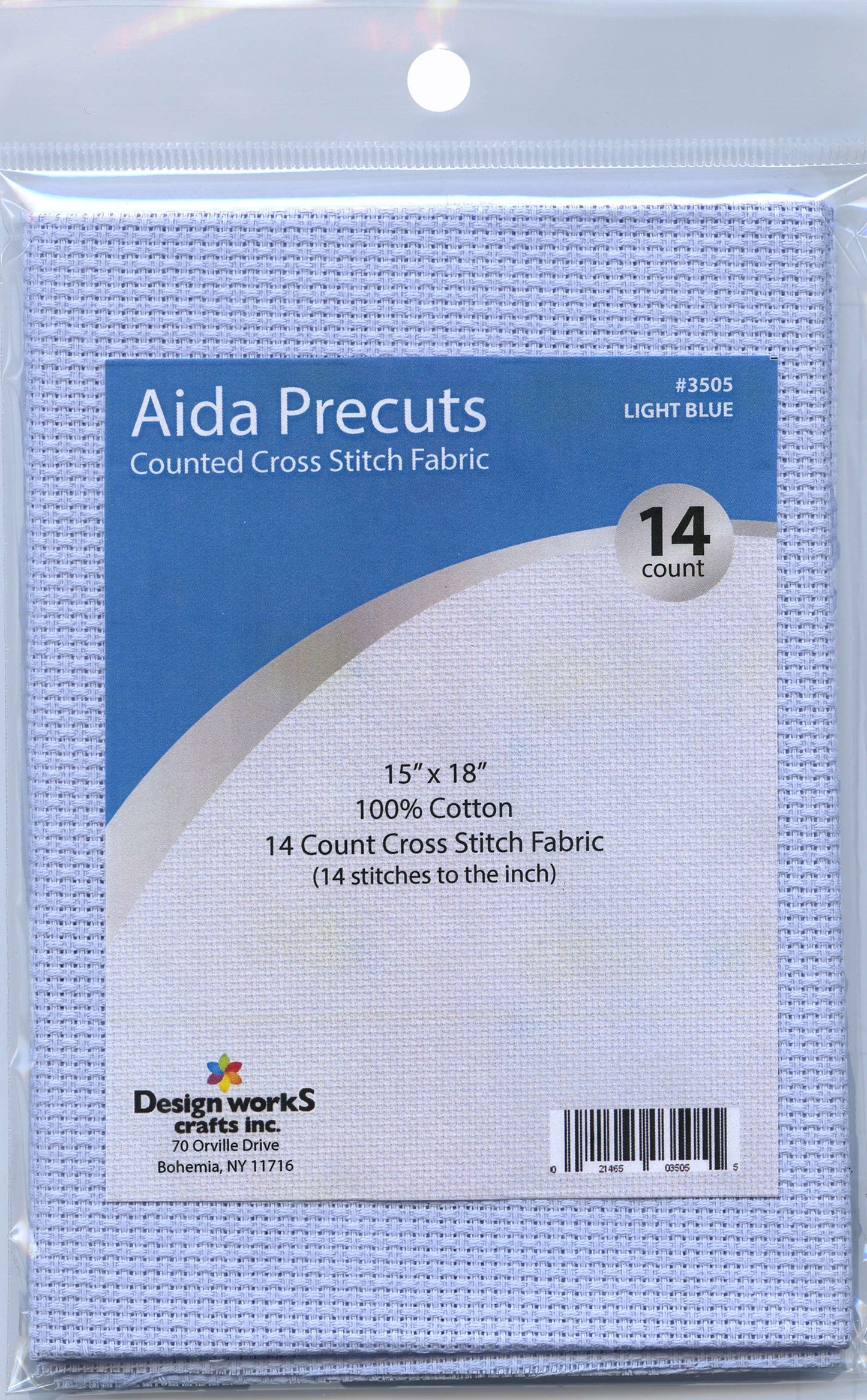 Design Works Gold Quality Aida 14 Count 15 X18 inch Light Blue inch