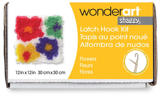 Spinrite Wonderart Shaggy Latch Hook Kit 12X12 Inch Flowers 1 pack of 1 piece