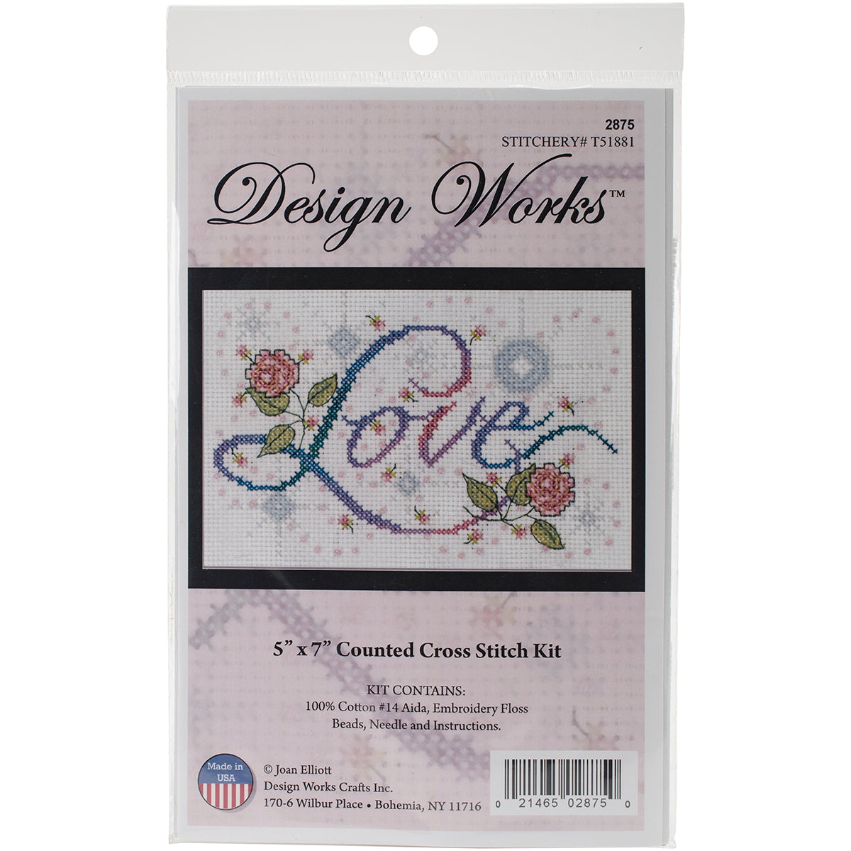 Design Works Counted Cross Stitch Kit 5inchesX7inchesLove 14 Count