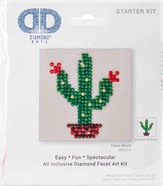 Diamond Dotz Square Diamond Art Kit 3 Inch X3 Inch Texas Bloom