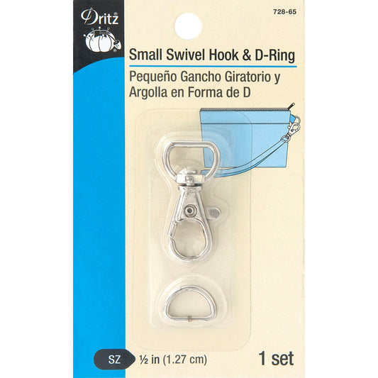 Dritz Small Swivel Hook and D Ring 1 Per Set Nickel