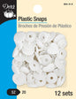 Dritz Plastic Snaps Size 20 12 Per Pkg White Heart W/Shiny Finish