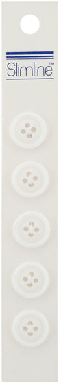 Blumenthal Lansing Slimline Buttons -White 4-Hole 5/8 inch 5 Per Pkg