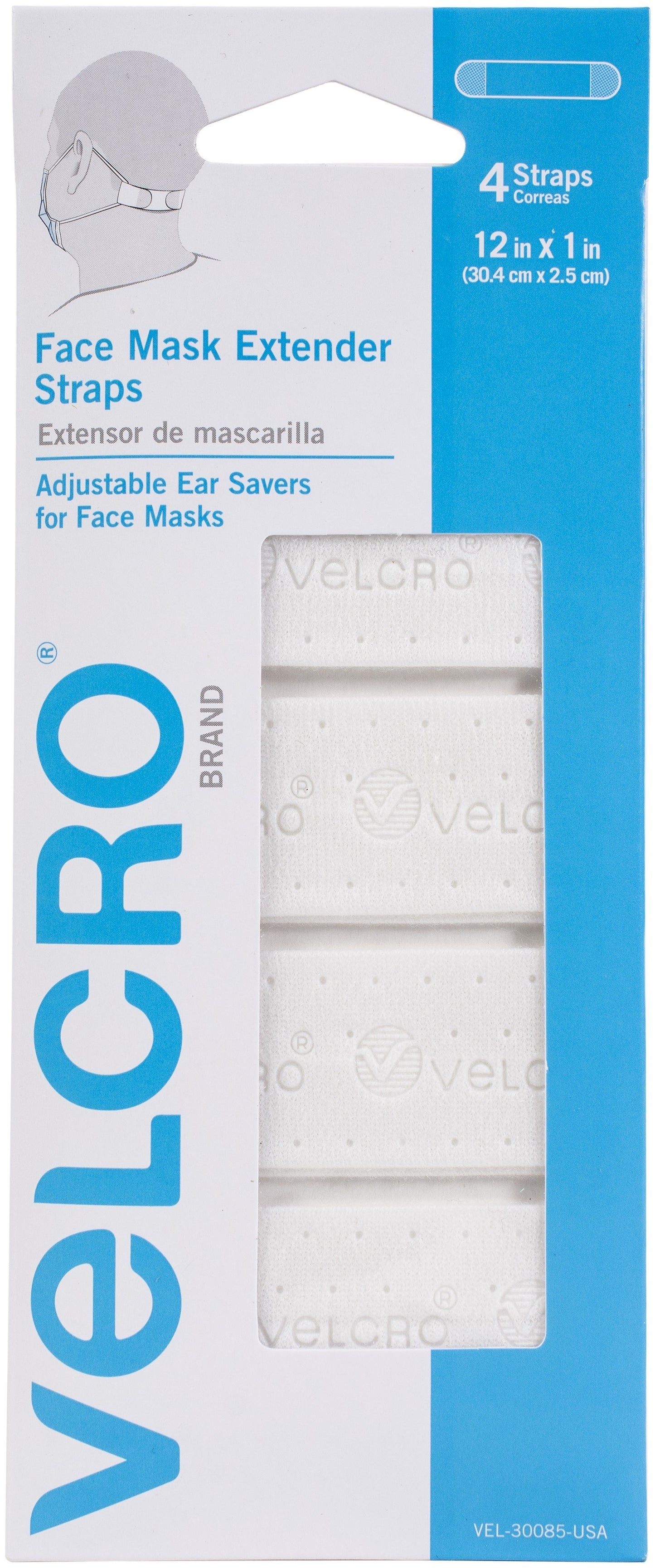 VELCRO(R) Brand Mask Extender 4 Per Pkg White