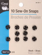 Dritz Sew-On Snaps 10 Per Pkg Black Size 2/0