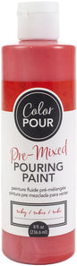 American Crafts Color Pour Pre Mixed Paint 8oz Ruby