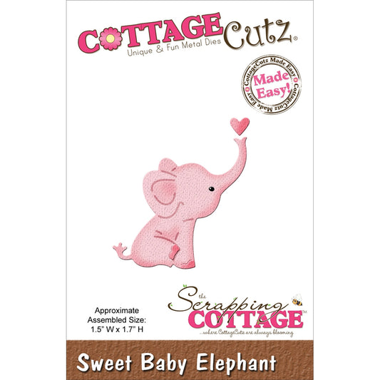 CottageCutz Mini Die Sweet Baby Elephant 1.5inchesX1.7inches