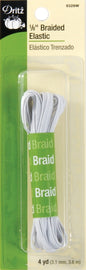 Dritz Braided Elastic 1 Per 8Inch X4yd White