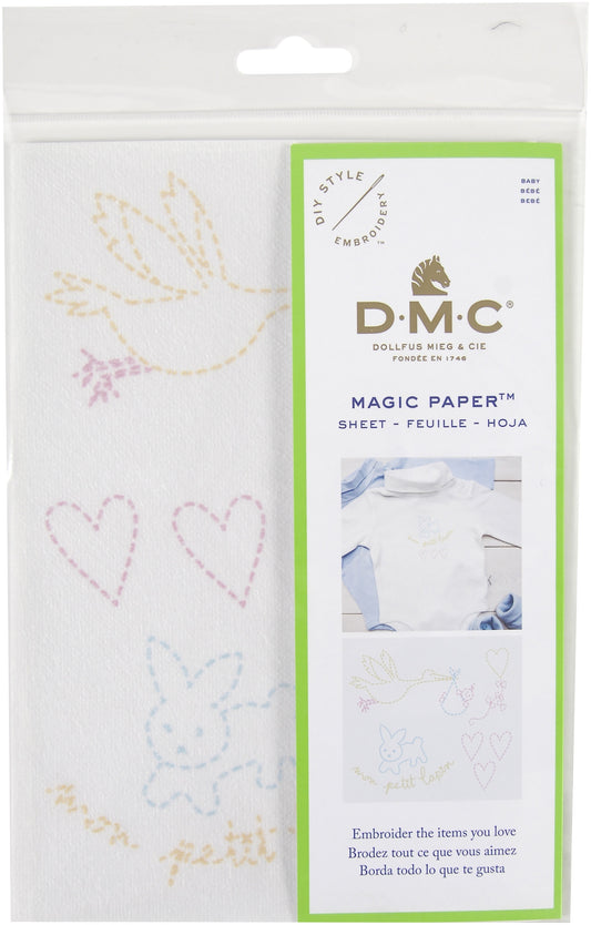 DMC Magic Paper Pre Printed Needlework Designs Birth Embroidery