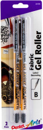 Gel Roller Fabric Pens 1mm 2 Per Pkg Black