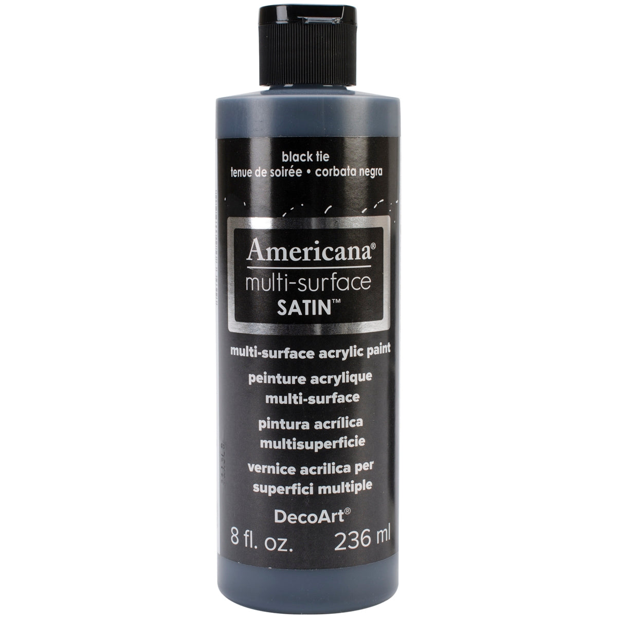 Americana Multi Surface Satin Acrylic 8oz Black Tie