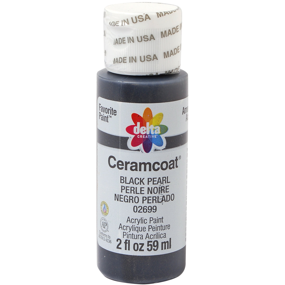 Ceramcoat Acrylic Pearl Paint 2oz Black