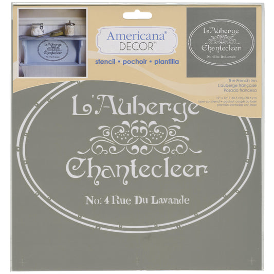 Americana Decor Stencil 12 X12 inch The French Inn inch