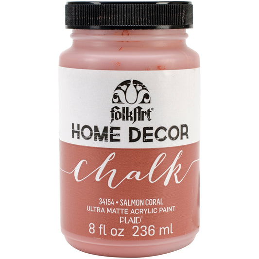 FolkArt Home Decor Chalk Paint 8oz Salmon Coral