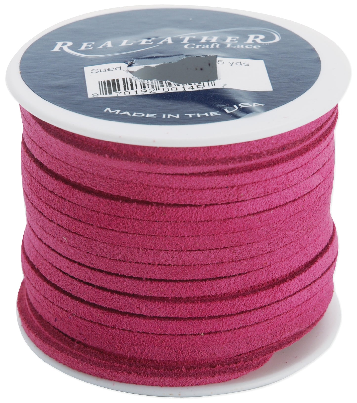 Realeather Crafts Suede Lace .125 X25yd Spool Pink inch