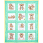 Jack Dempsey Stamped White Nursery Quilt Blocks 9 inch X9 inch 12 Per Pkg Teddy Bears