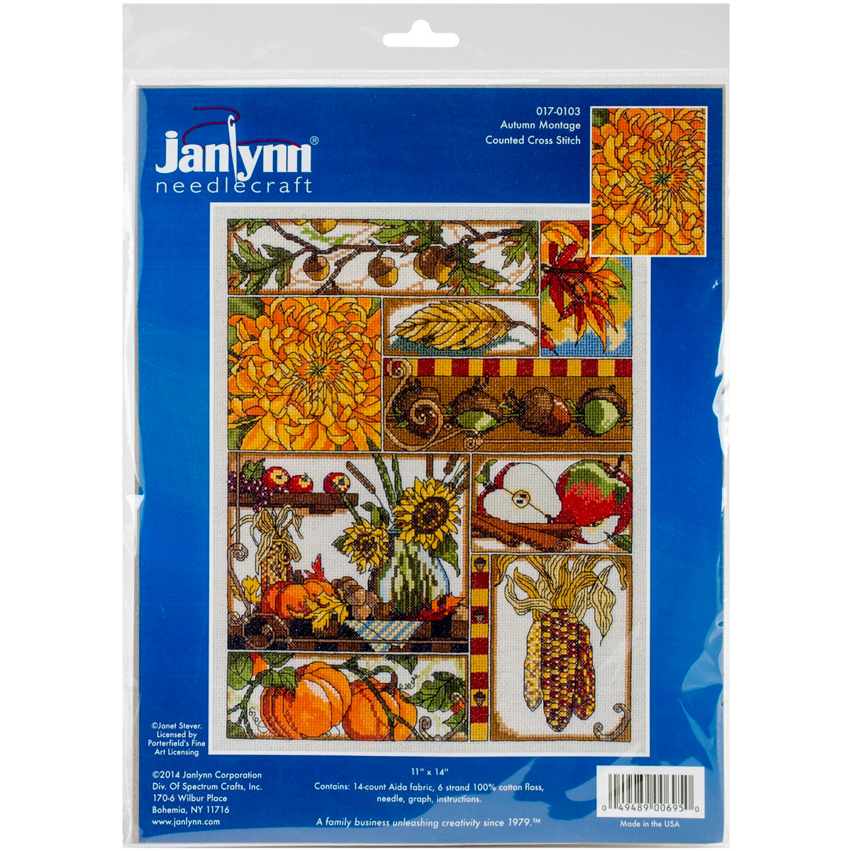 Janlynn Counted Cross Stitch Kit 11InchesX14Inches Autumn Montage 14 Count