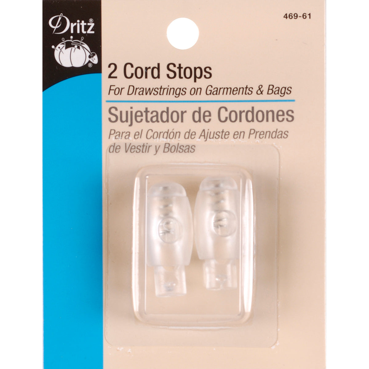 Dritz Cord Stops 1-1/4 inch 2 Per Pkg Clear