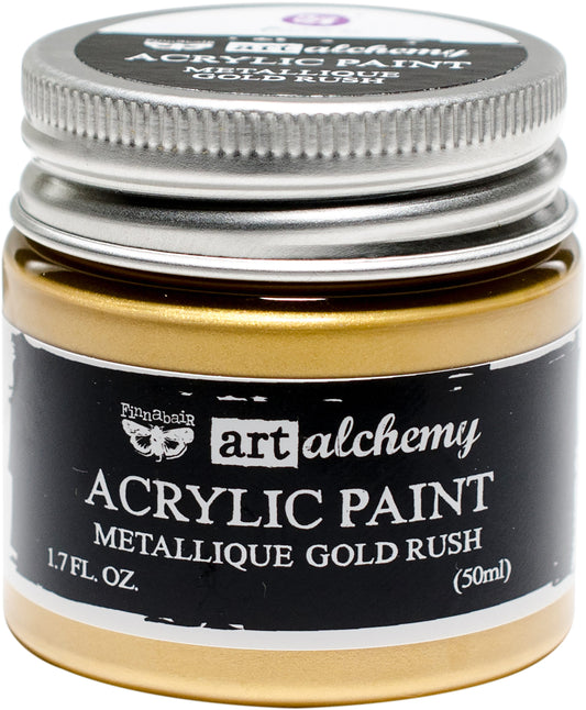 Finnabair Art Alchemy Acrylic Paint 1.7 Fluid Ounces Metallique Gold Rush