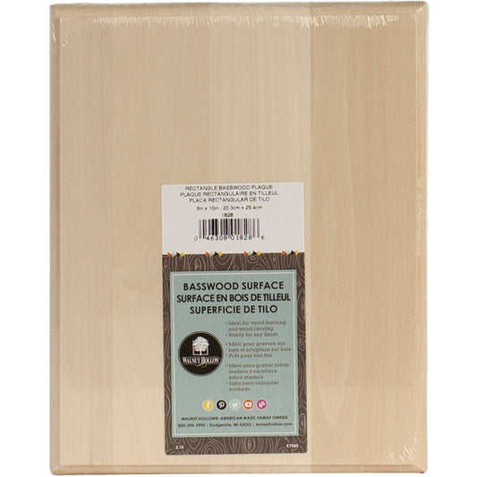 Basswood Rectangle Plaque 8 X10 inchX.75 inch inch