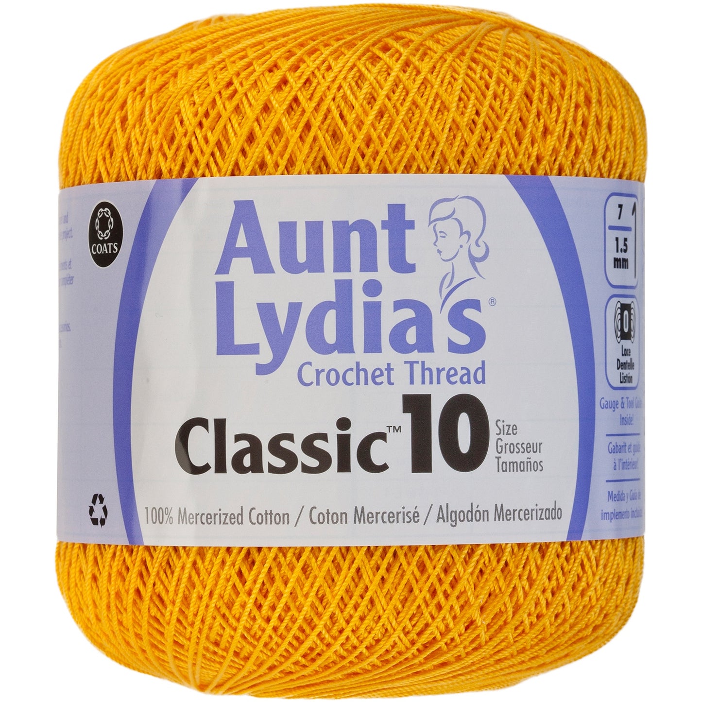 Aunt Lydias Classic Crochet Thread Size 10 Goldenrod