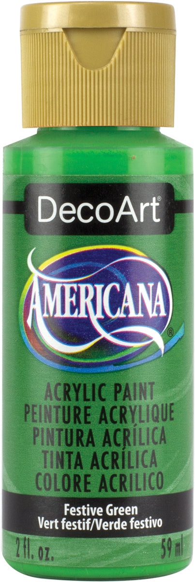 Americana Acrylic Paint 2oz Festive Green Semi Opaque