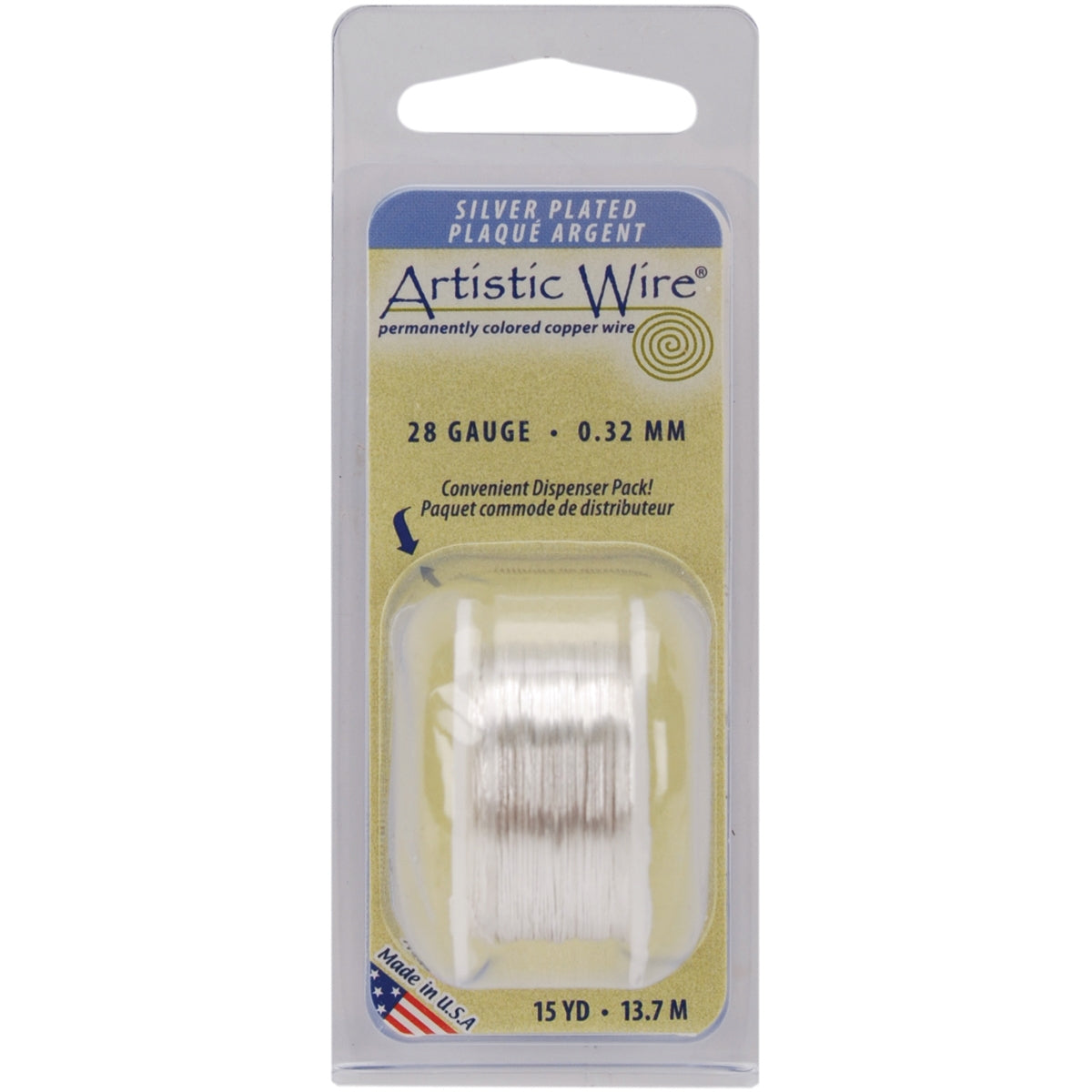 Artistic Wire 28 Gauge 15yd Non Tarnish Silver