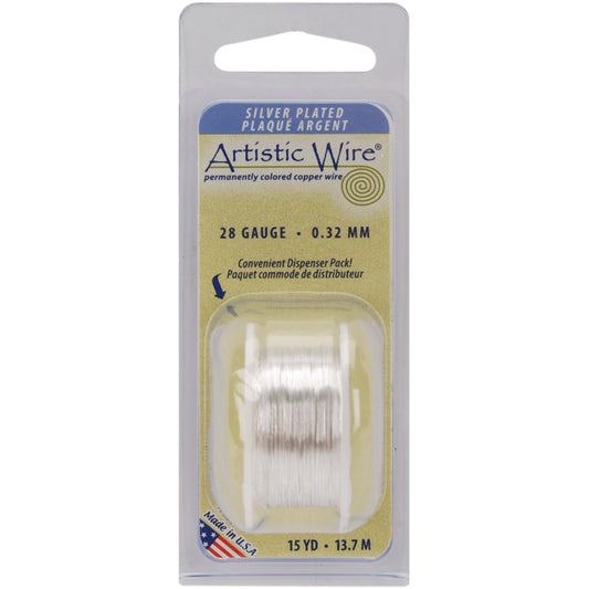 Artistic Wire 28 Gauge 15yd Non Tarnish Silver