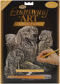 Gold Foil Engraving Art Kit 8X10 inches Golden Retriever and Puppies